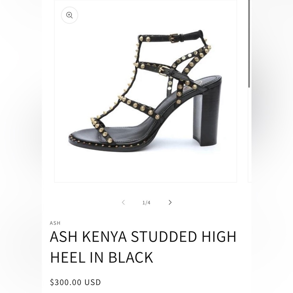 ASH Kenya Studded High Heel in Black